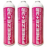 ALL4SALE Pack de 3 Envases +32 Gas Orgánico Ecológico Compatible con R410a R32, 350g Peso Neto por Envase, Sustituto Refrigerante, Equivalente a 800g Cada envase