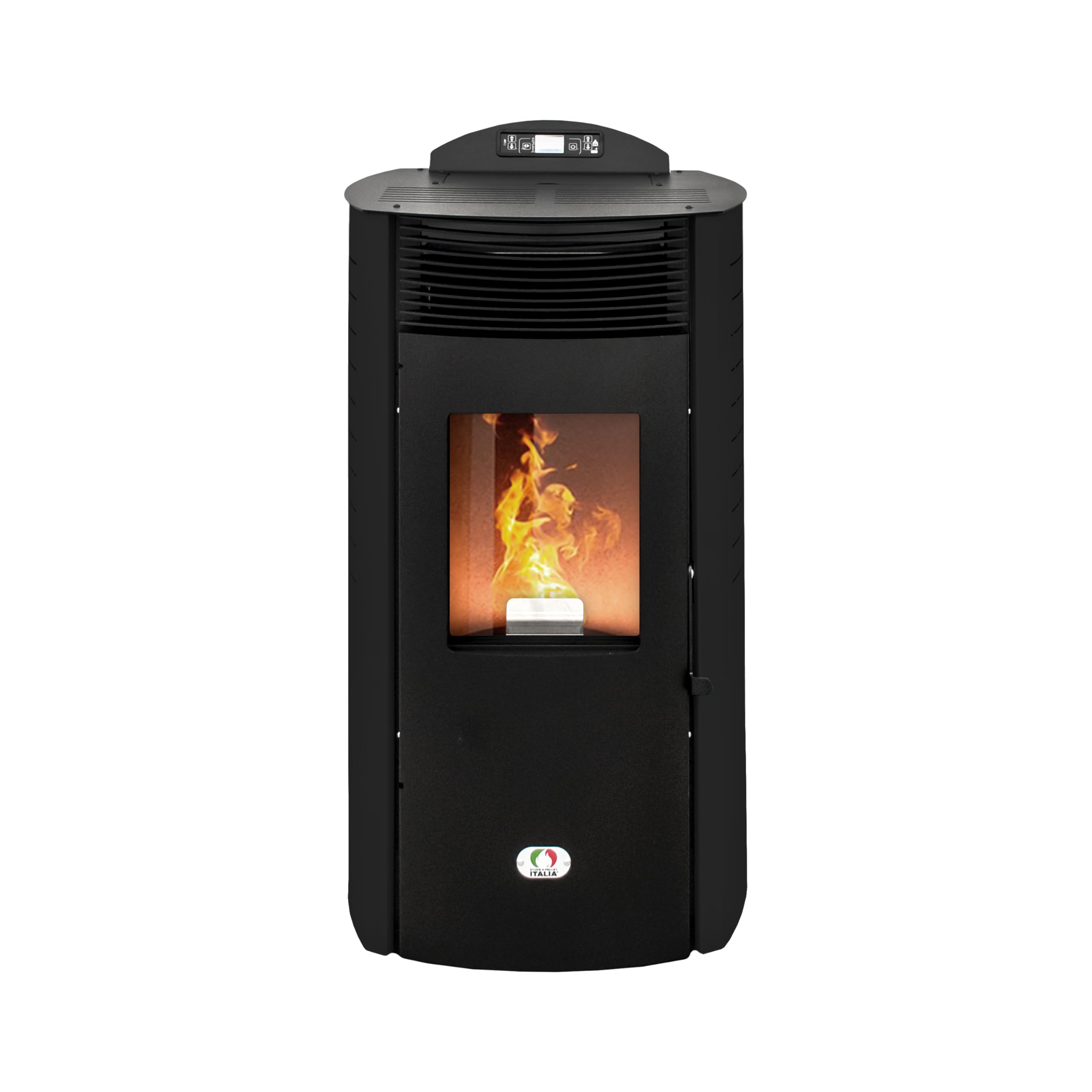 STUFE A PELLET ITALIA Siberia Aria New 15 KW WiFi Pelletöfen Heizt 140m² Effizienz 92% Autonomie 30 Std Programmierbar WiFi-Steuerung Schwarz