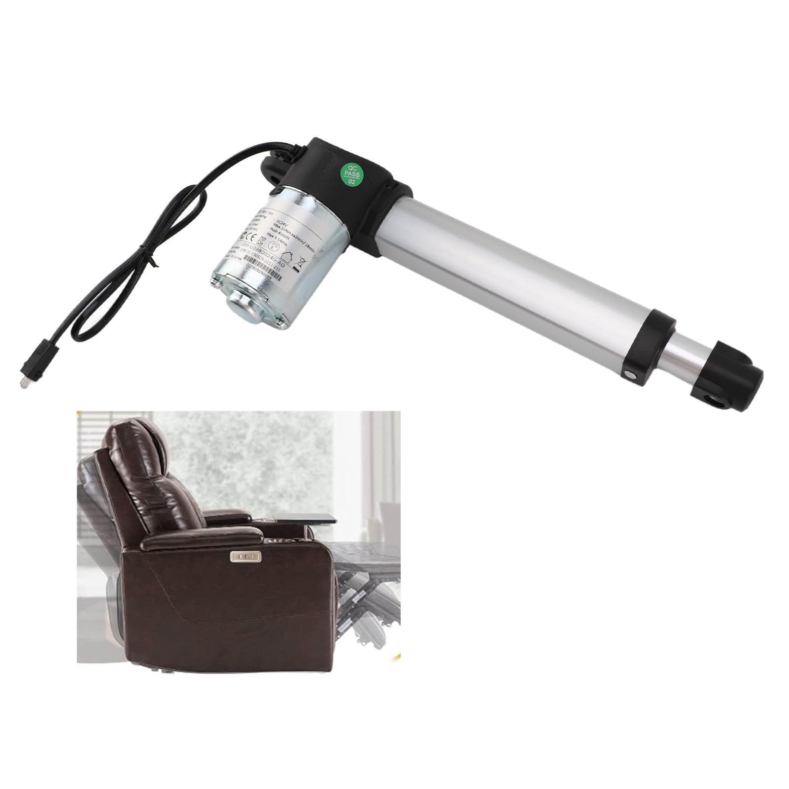 Attuatore Lineare Resistente da 150mm, Motore 24V, Carico Massimo 4000N con Resistente Agli Agenti Atmosferici, Sedie Massaggianti Componenti per elettrodomestici