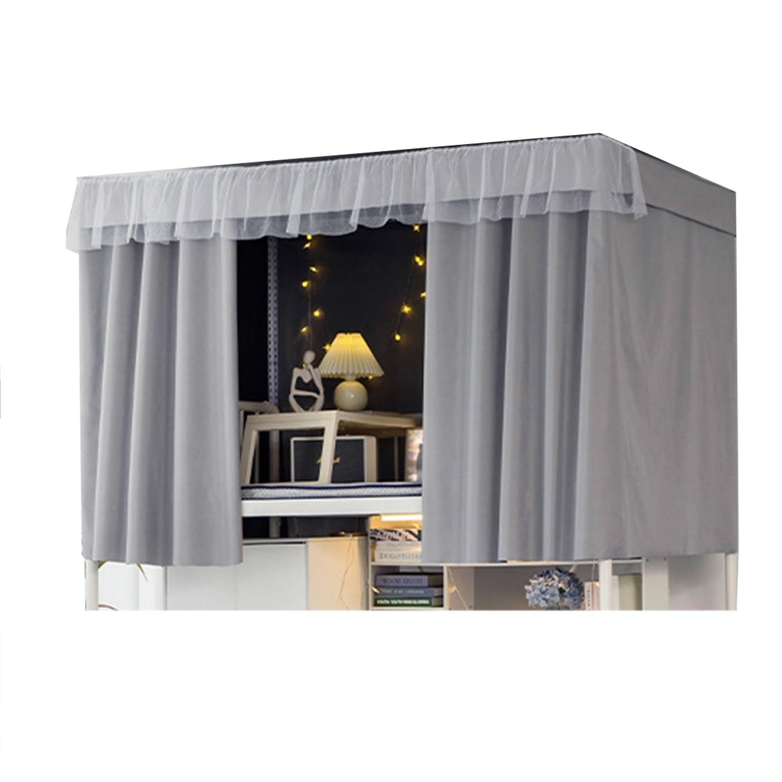 LVYUDS Dust-Proof Bunk Bed Curtains Available Dormitory Blackout Loft Bed Curtains Universal Breathable Bunk Bed Tent Decoration(Curtain*1,1.5M_GREY)