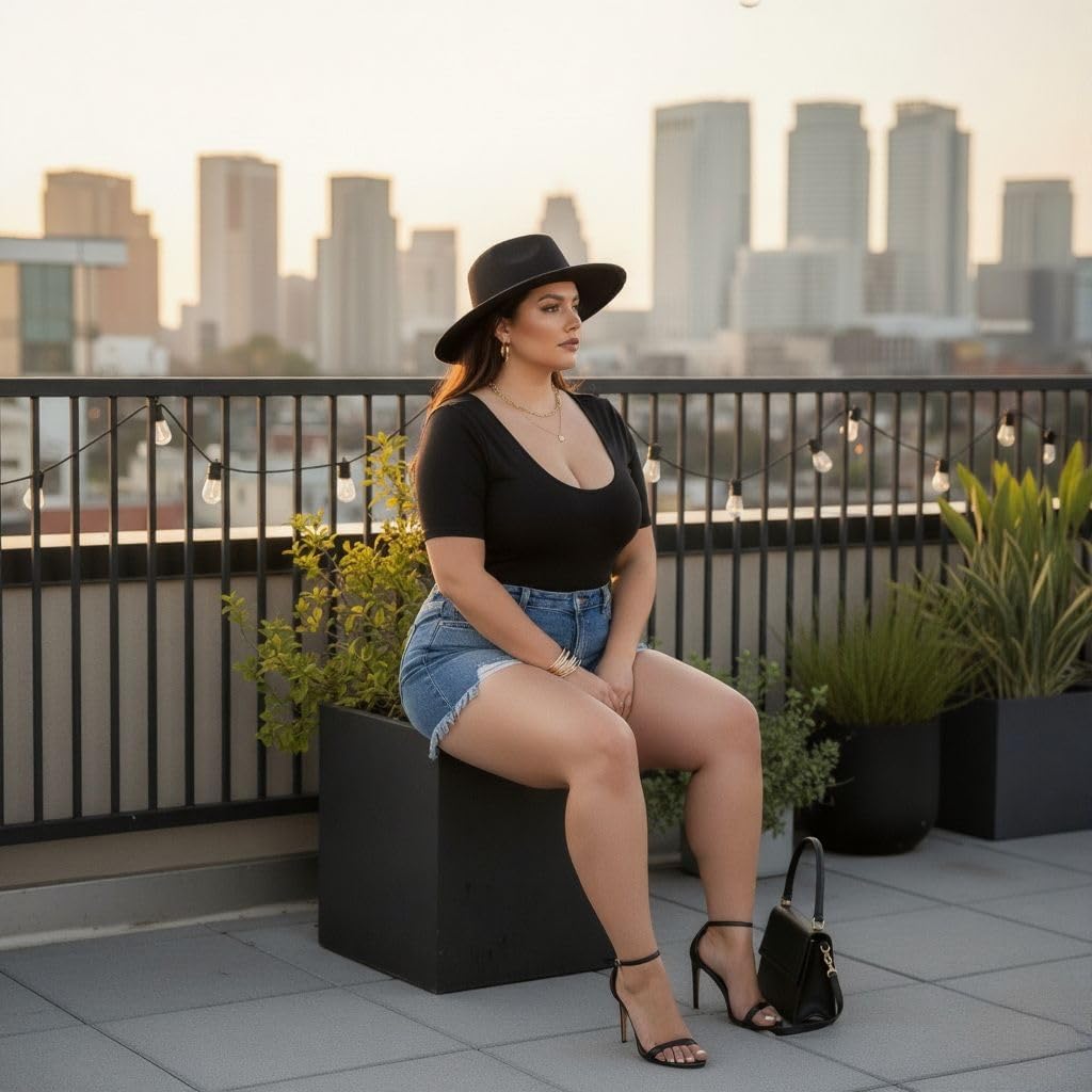 XFit Women's Short Sleeve Thong Bodysuit, Stretchy Scoop Neck T-Shirt Style, Basic Body Suit Top - Image 5