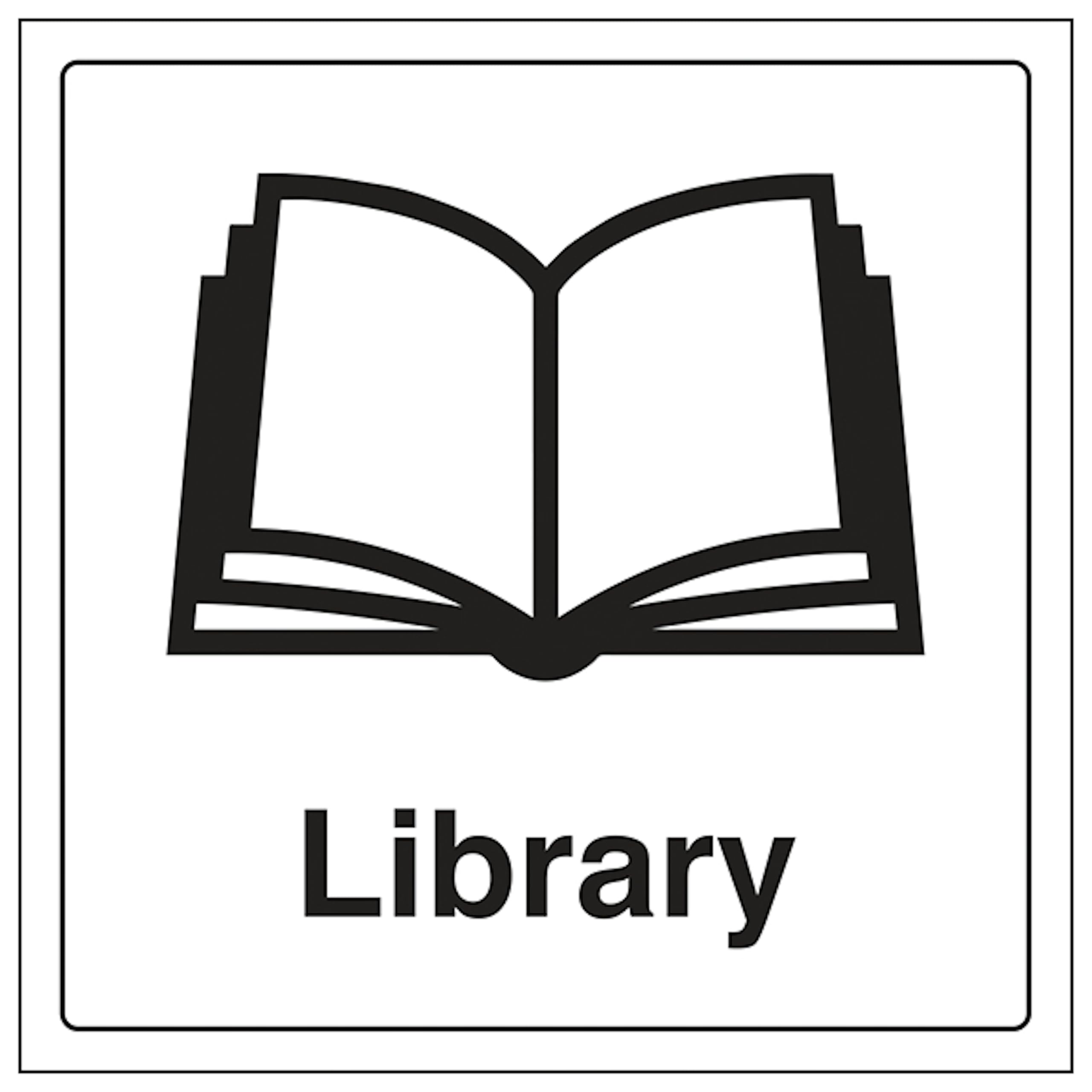 V Safety Library 200 x 200 mm - 2mm Super-Tough Rigid Plastic Safety Sign