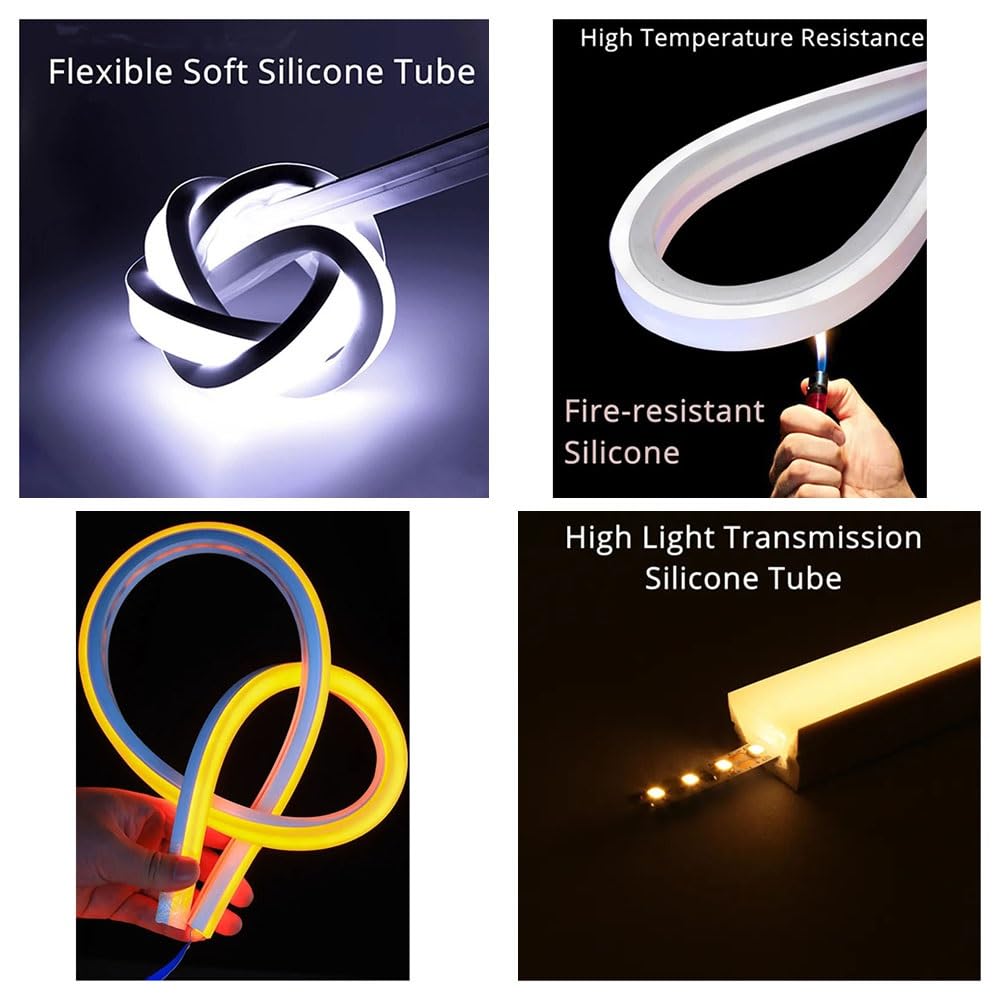 Tubo de silicona de neón, perfil LED IP67 flexible e impermeable para decoración al aire libre, tira de luces lineales
