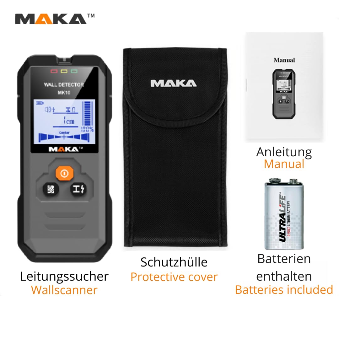 MAKA Digitale leidingzoeker Koper, Metaal & Hout detectie tot 120mm