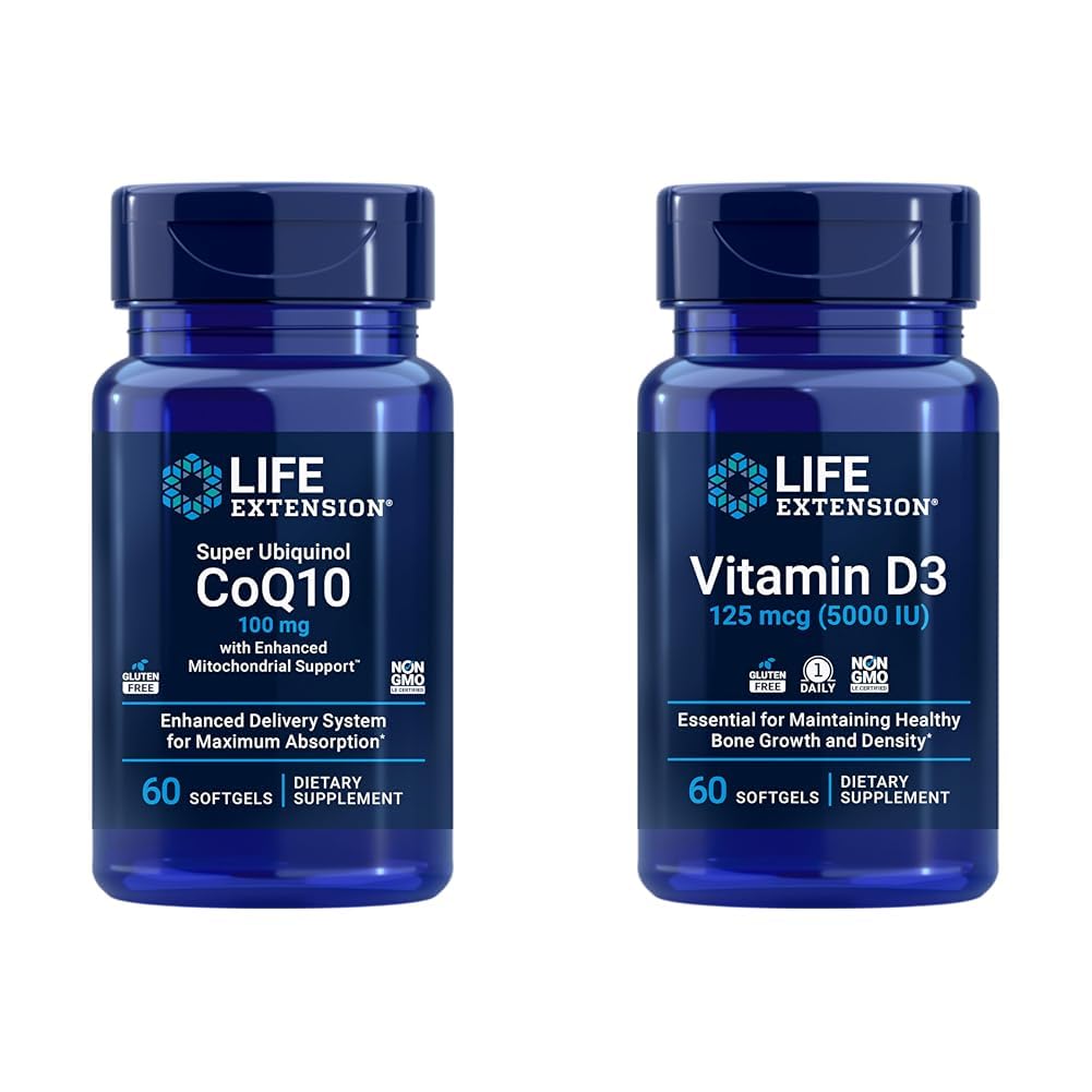 Life Extension Super Ubiquinol CoQ10 with Enhanced Mitochondrial Support, Potent Heart Health & Cellular Energy Production Support, Ultra-absorbable, Gluten-Free, Non-GMO, 100 mg, 60 softgels
