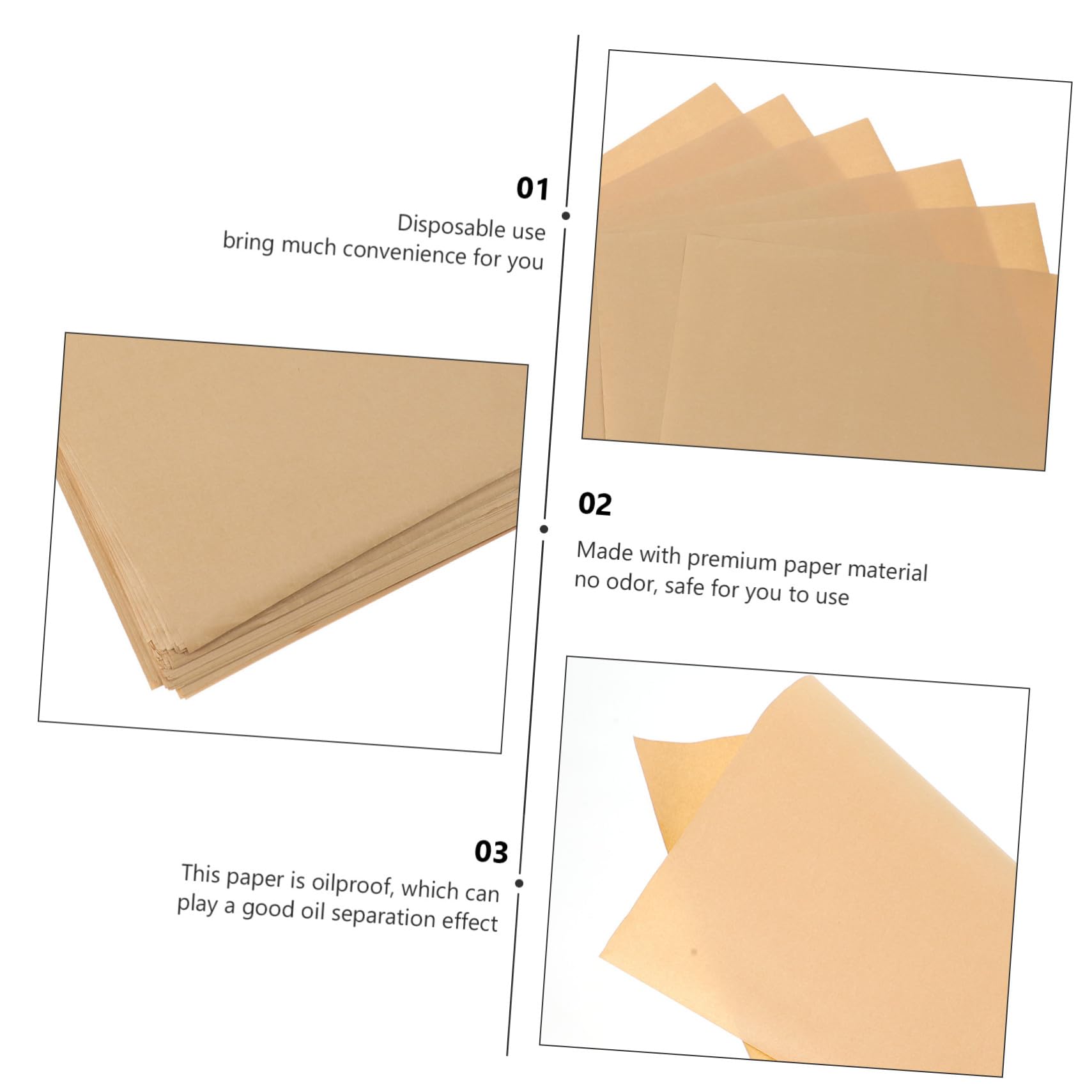 200 Stück Gelbe Snackpapierblätter aus Papier Ölfestes und Geruchsfreies Lebensmittelpapier für Snack und Kaltgetränkeläden als Fettabweisende Unterlage