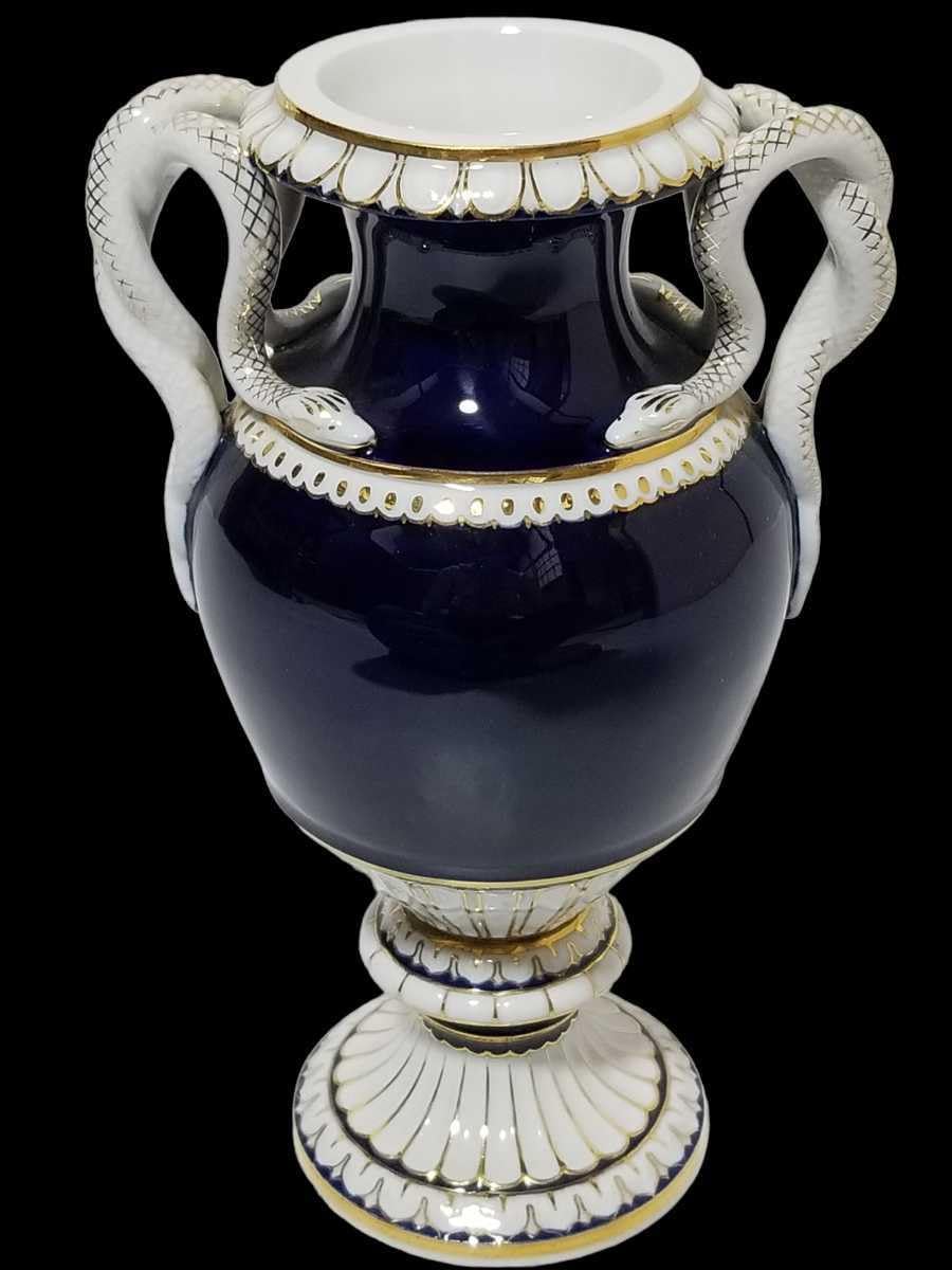 Amazon.co.jp: Meissen マイセン 金彩 コバルト スネークハンドル 花瓶