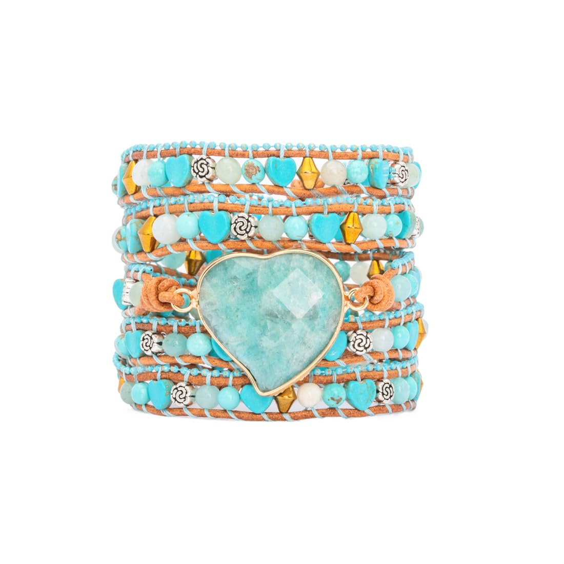 YGLINE Natural Stone Bracelet 3 Wraps Bracelet Handmade Boho Bracelet for Women Bracelet