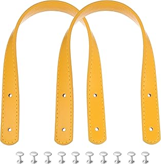 sourcing map 2 asas de piel sintética de 35 cm, para coser en el hombro, correa para bolso de mano, correa de repuesto para hacer carteras, color amarillo