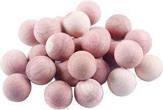 Reheyre Bolas de cedro para armarios y cajones, 24 bolas de madera de cedro para almacenamiento de ropa, aromático natural anticorrosivo para la prevención de polillas y cucarachas, color rosa, 24