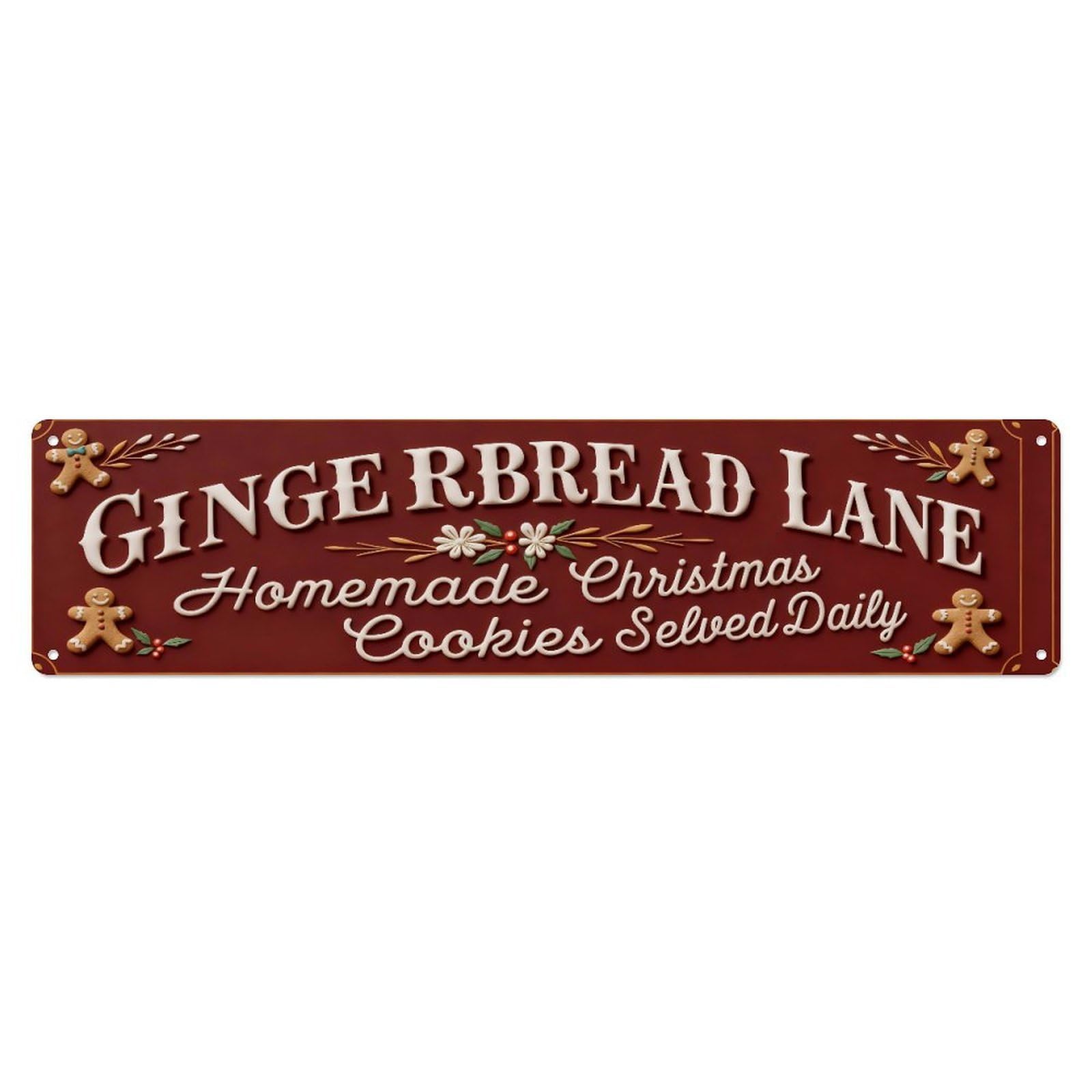 Gingerbread Lane Christmas Cookies Daily Metal Tin Sign Plaque