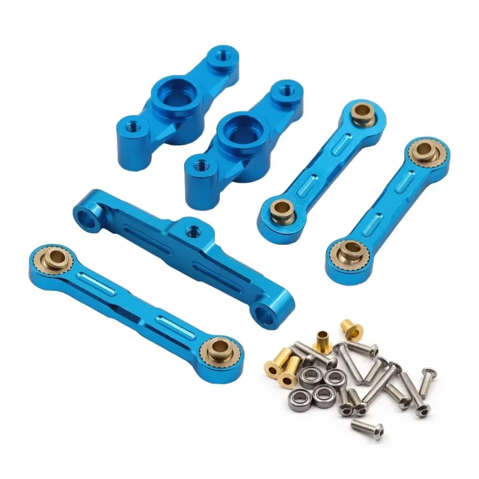 for Tamiya for TT02 for TT-02 TT02D 1/10 Metal Crank Steering Arm with Bridge Steering Assembly Set RC Car Upgrade Parts Accessories RC Car Accessories(Blue)