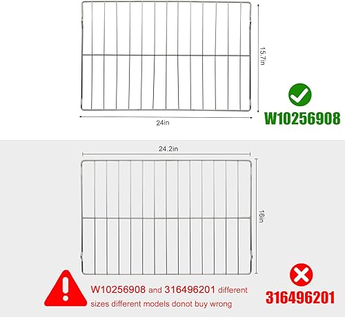 Miniatura 2 de W10256908 - Estante de repuesto para horno Whirlpool Range Rack de alambre AP4411894, PS2358516 (paquete de 2)