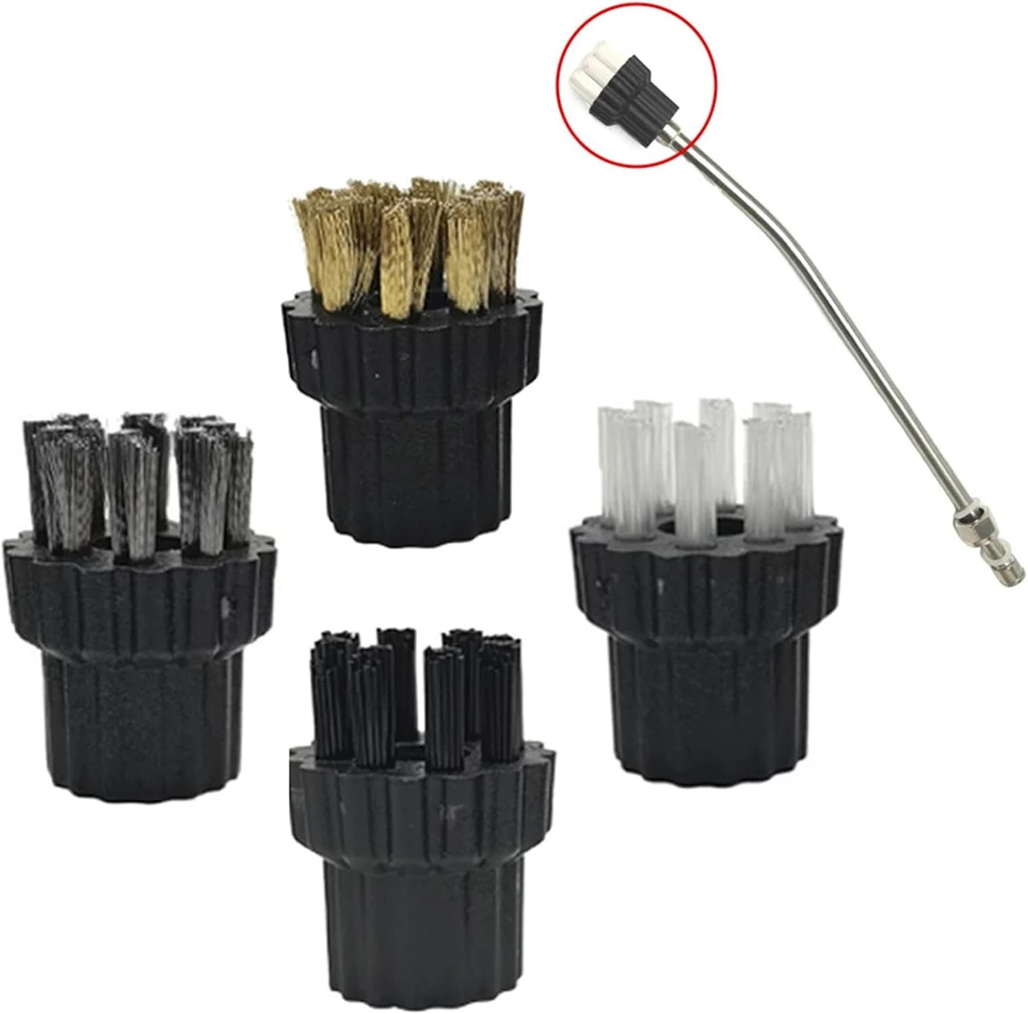 3-Piece M8 Steam Mop Brush Head Accessory Set, Compatible with Most Steam Cleaners(M8 Black Brush)