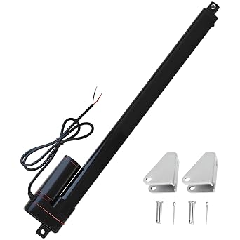 JQDML 12V 400mm 16" Stroke Electric Linear Actuator 1500N IP65 Waterproof