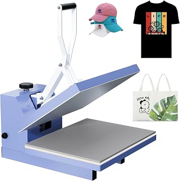 Heat Press 16x24in, Heat Press Machine, Even Heating Technology, Large Operating Panel, Industrial Digital Heat Transfer Machine Sublimation for T-Shirts, Clothes, Canvas Bags, Baby Blue