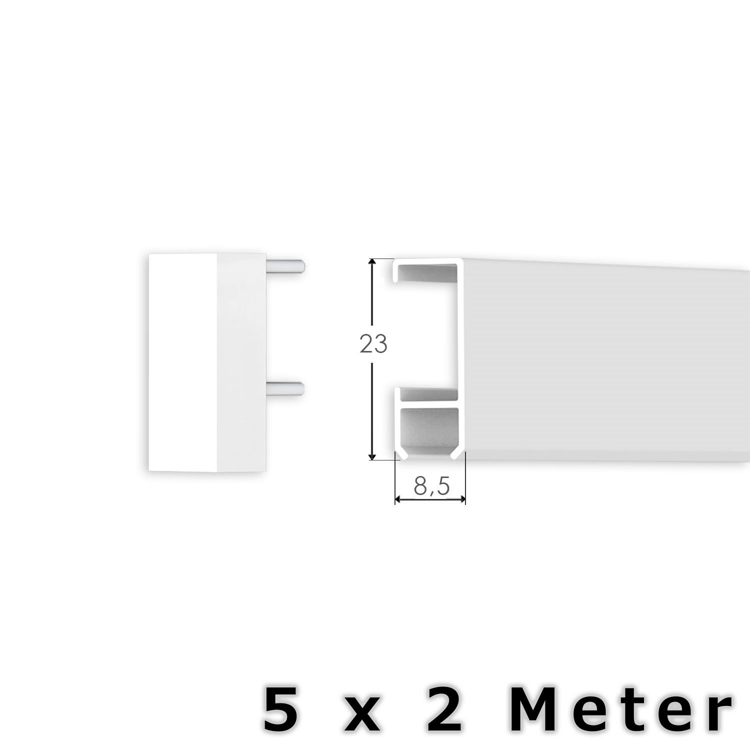 hang-it Komplettset - Galerieleisten Bilderleisten - 10 Meter inkl. Bilderhaken, Seile und Montagematerial