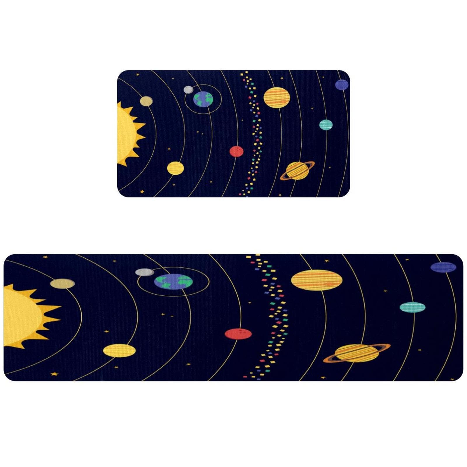 Alfombrillas de cocina sistema solar antideslizantes lavables absorbentes para pasillo 2 uds