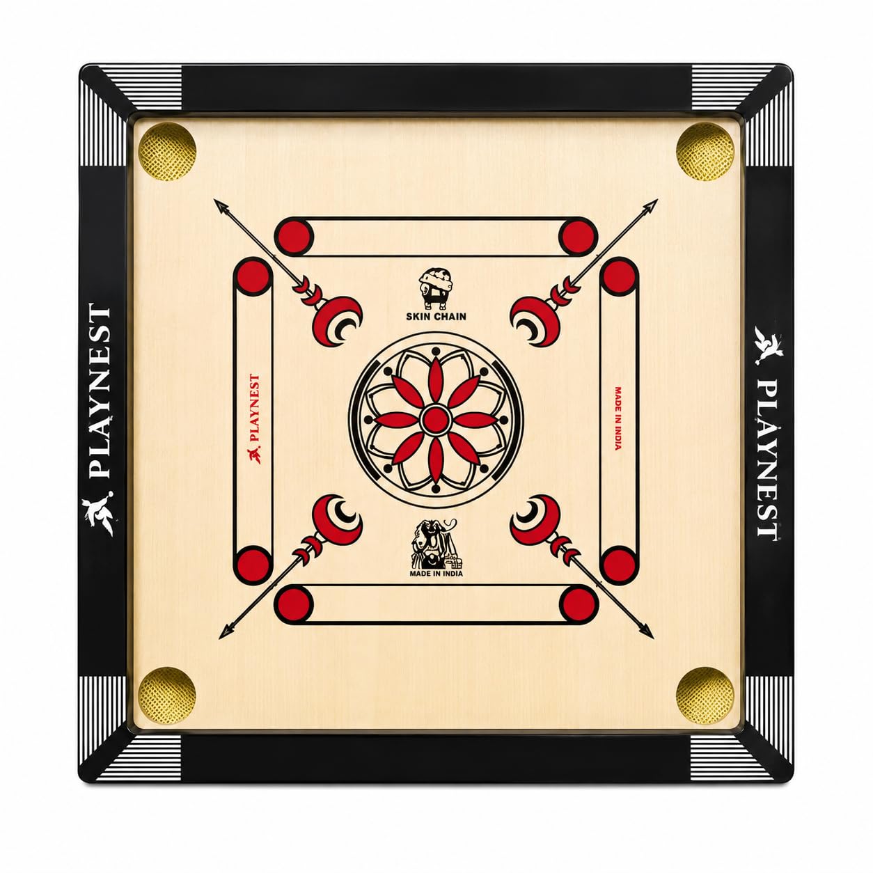 Premium Wooden Carrom Board for Family Fun Indoor Game Smooth Playing Surface Durable Construction Easy Coin Glide Board Game for Kids & Adults (20 INCH)-picture-23