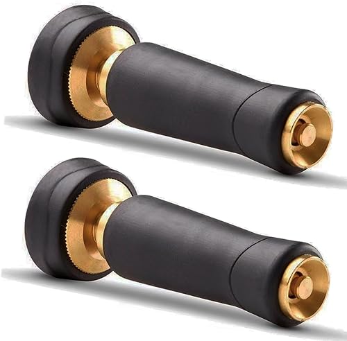 Boquilla de manguera de latón, válvula de cierre ajustable de alta resistencia, adecuada para limpiar automóviles, regar flores, césped, limpieza de