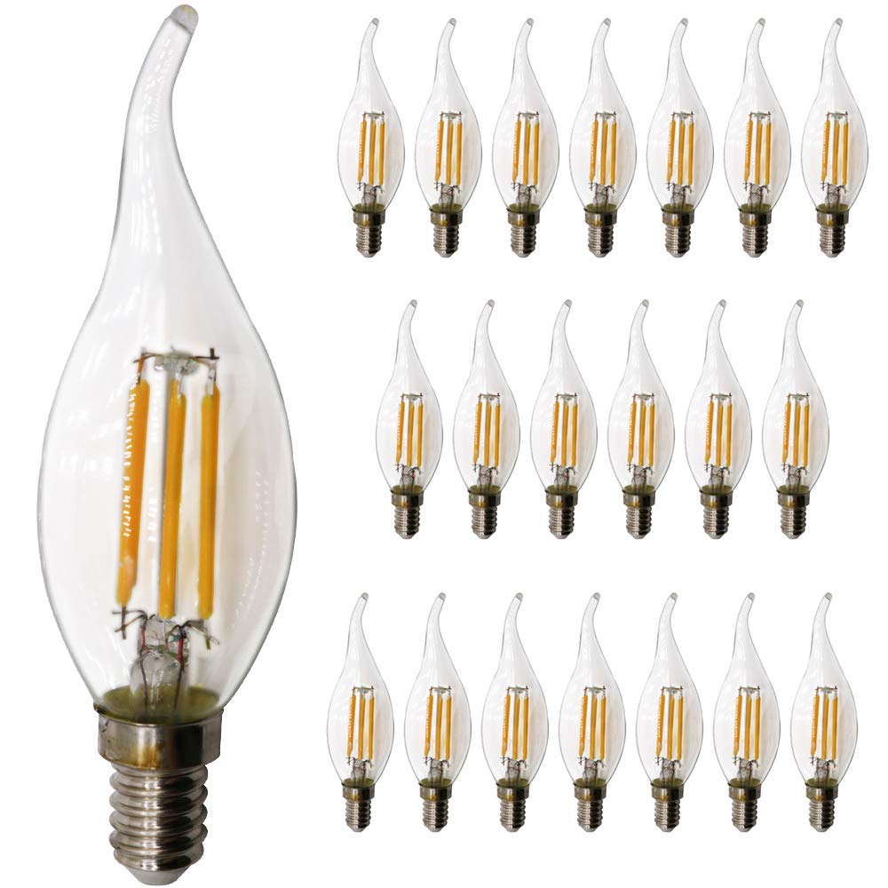 Ampoule LED rétro E14 20 x 6 W, Ampoule à tête Spirale E14, Ampoule brossée, Convient pour Le Montage de l'ampoule dans l'applique Murale Lustre.