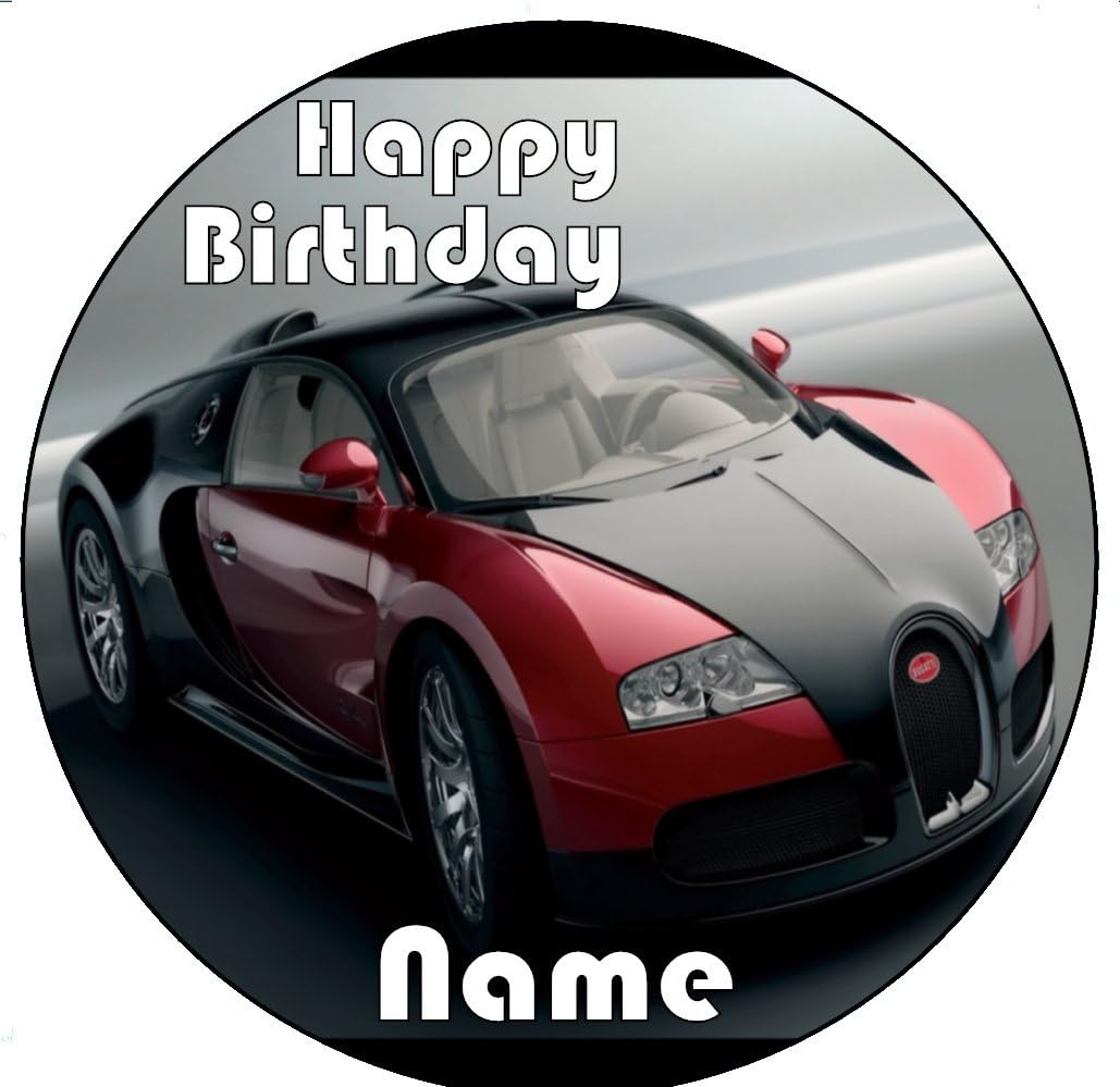 Amazon.com: Bugatti veyron3, Cake Topper edible sugar icing 7.5 inch ...