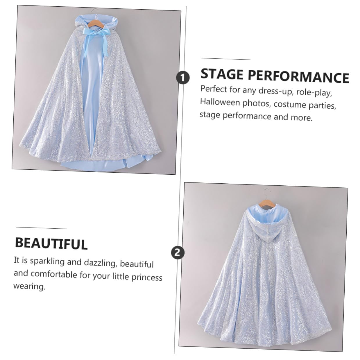 ifundom Mantello per Cappuccio Lucente Costume da Cosplay Autunnale Confortevole Mantello Elegante per Feste in Maschera e Compleanni Accessorio Antivento e Caldo per Giochi di Ruolo e