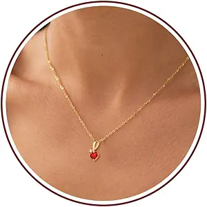 Mom Birthday Gifts, Mother Day Necklaces Gifts for Mom Birthstone Necklace for Women Non Tarnish Gold Necklace with Birthstone 21st 30th 40th Birthday Gifts for Her Sister Daughter Adjustable Christmas Jewelry