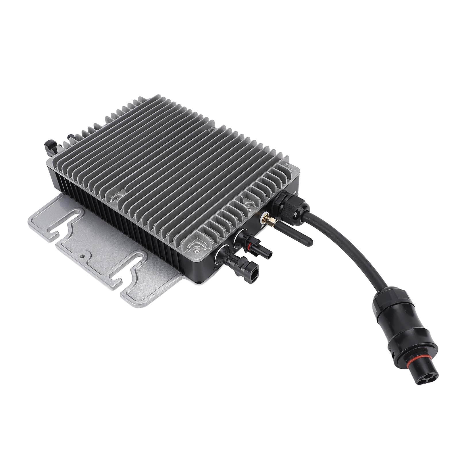LiebeWH Solar-Mikro-Wechselrichter, WiFi-Grid-Tie-Wechselrichter aus Aluminiumlegierung, 700 W MPPT, IP67 Wasserdicht, Dual-PV-Eingang 2 X 435 W AC110 V für Kleine und Mittlere Haushaltskraftwerke