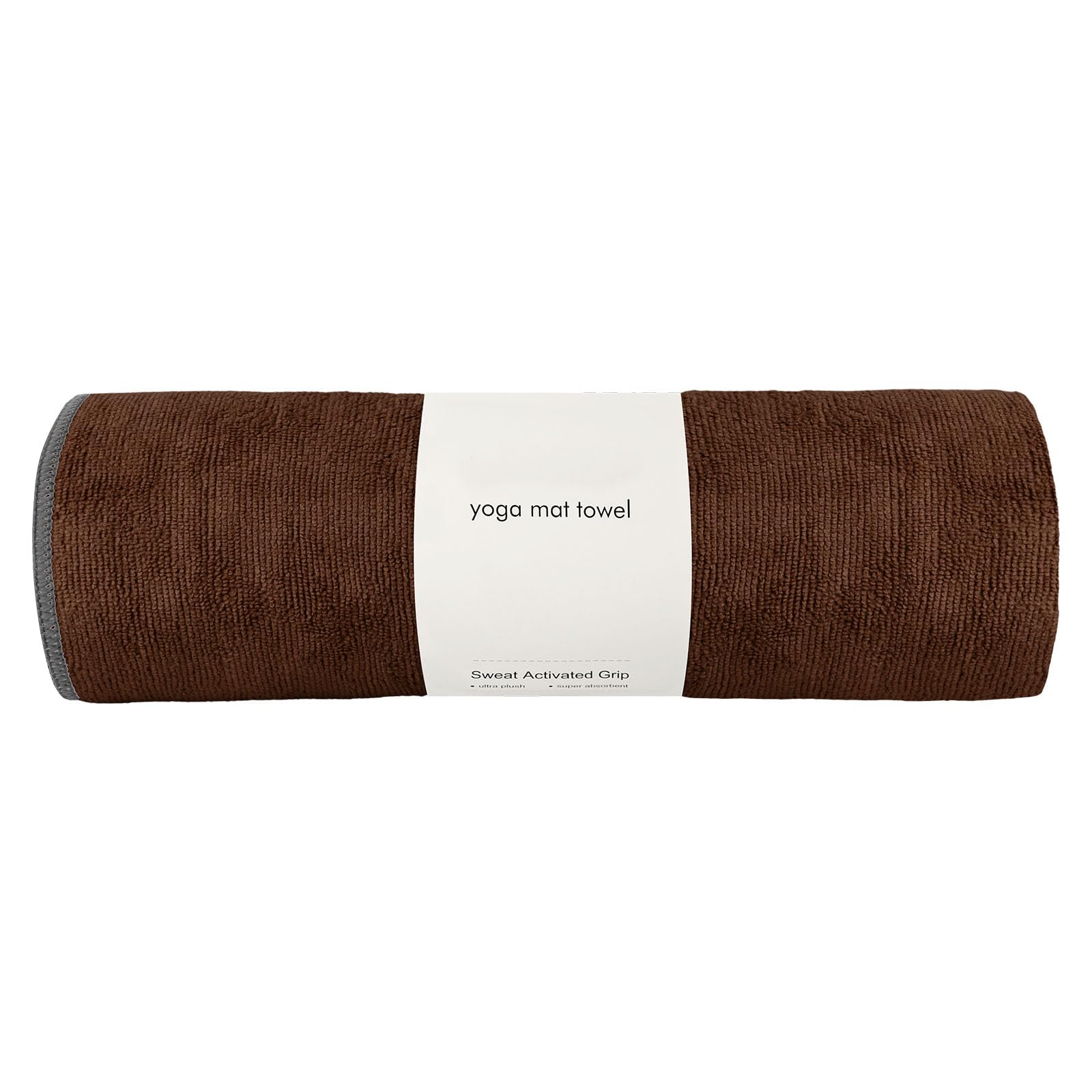 Muka Yoga Mat Towel for Hot Yoga Non-Slip, Pilates Mat Cover Brown Absorbent Soft Gym Sweat Towel 72x24 Inch