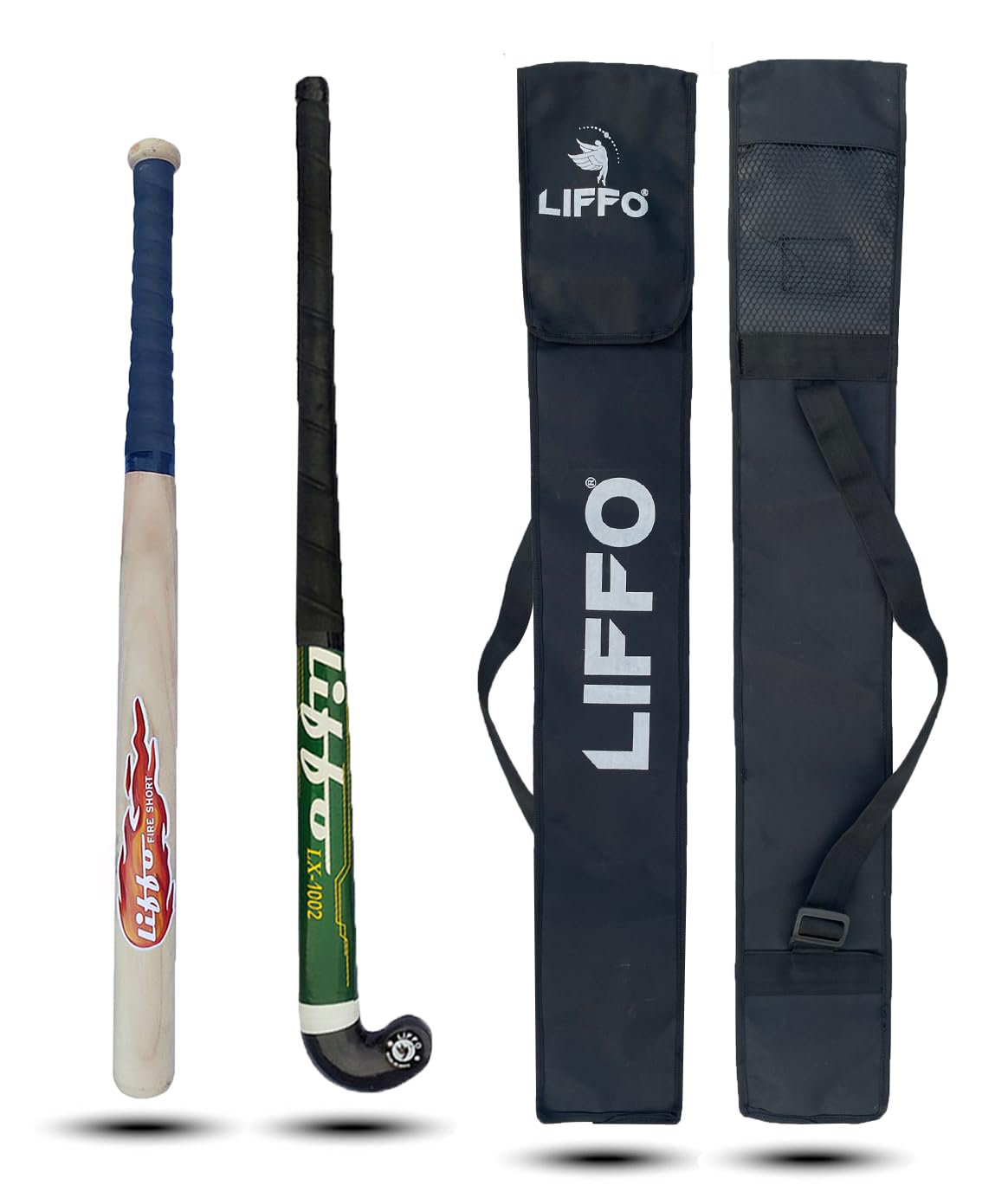 Liffo® Wooden Baseball bat Heavy Duty with Hockey Stick with Cover (Green) (B0CNJKDYFG) Amazon Price History, Amazon Price Tracker