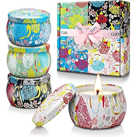 AKJGP Scented Candles Sets for Women,Aromatherapy Candle for Home Scented,4 Pack 4.4 oz Soy Wax Lavender Candles Stress Relief Gifts for Brithday Mother’ Day Coworker Cover