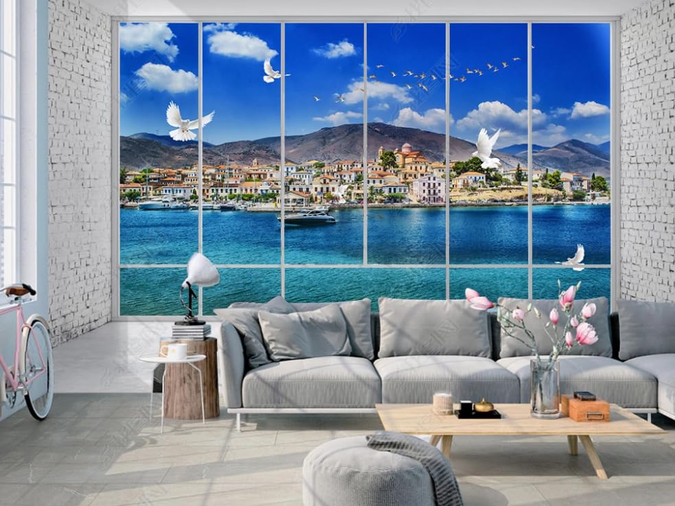 Poster géant mural salon pour agrandir une pièce mer - 3