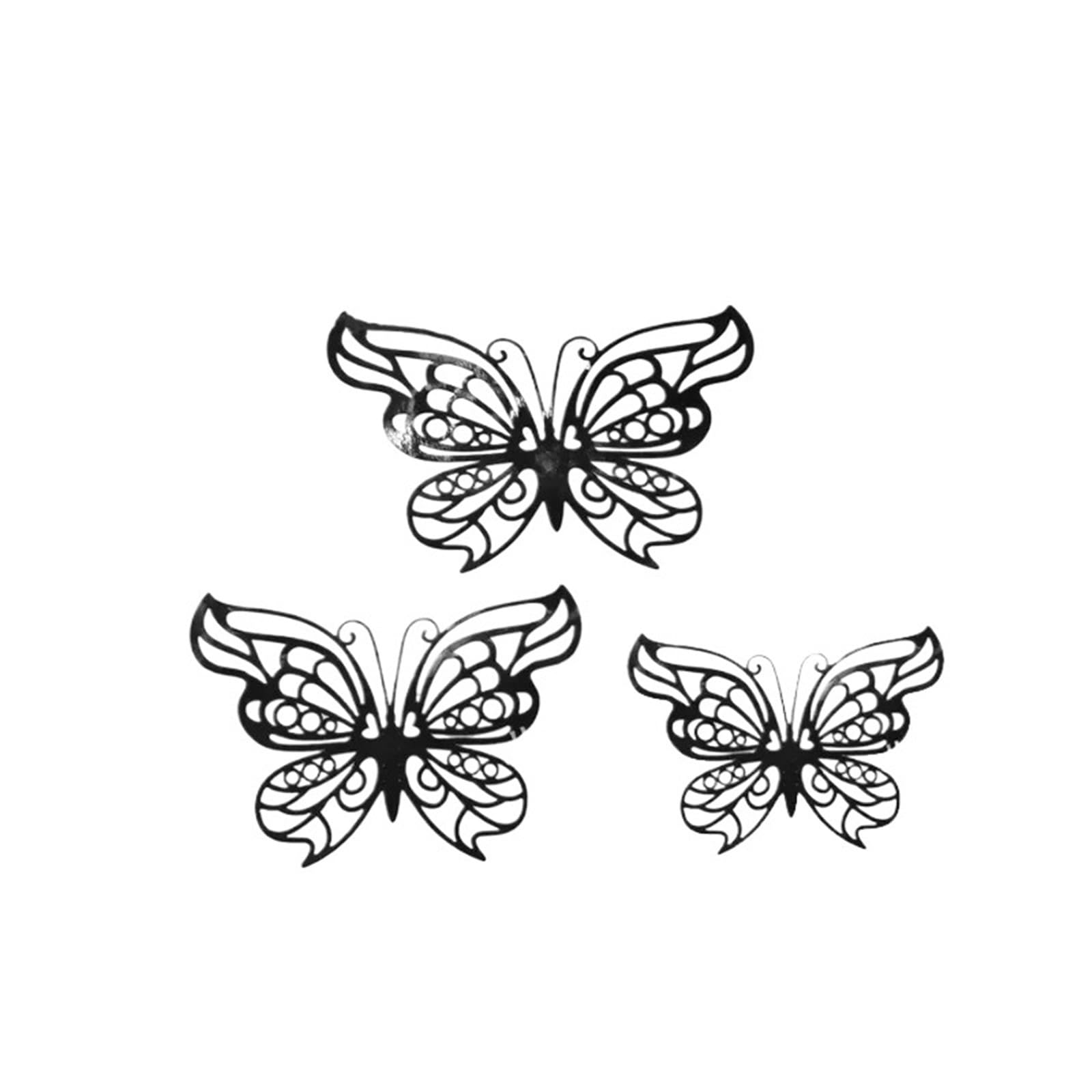 12Pcs 3D Hollow Butterfly Wall Sticker Blue Red Black Wedding Decoration Living Room Home Decor Butterflies Decal Stickers(A Black)