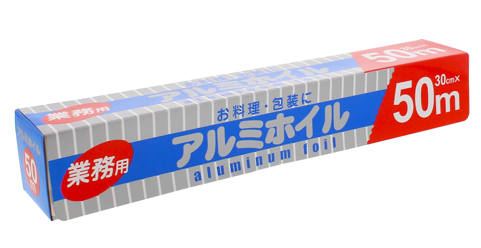 Aluminum Foil, Commercial Use, Thick, 13 Microns, Silver, 11.8 inches (30 cm) x 164.4 ft (50 m) Roll