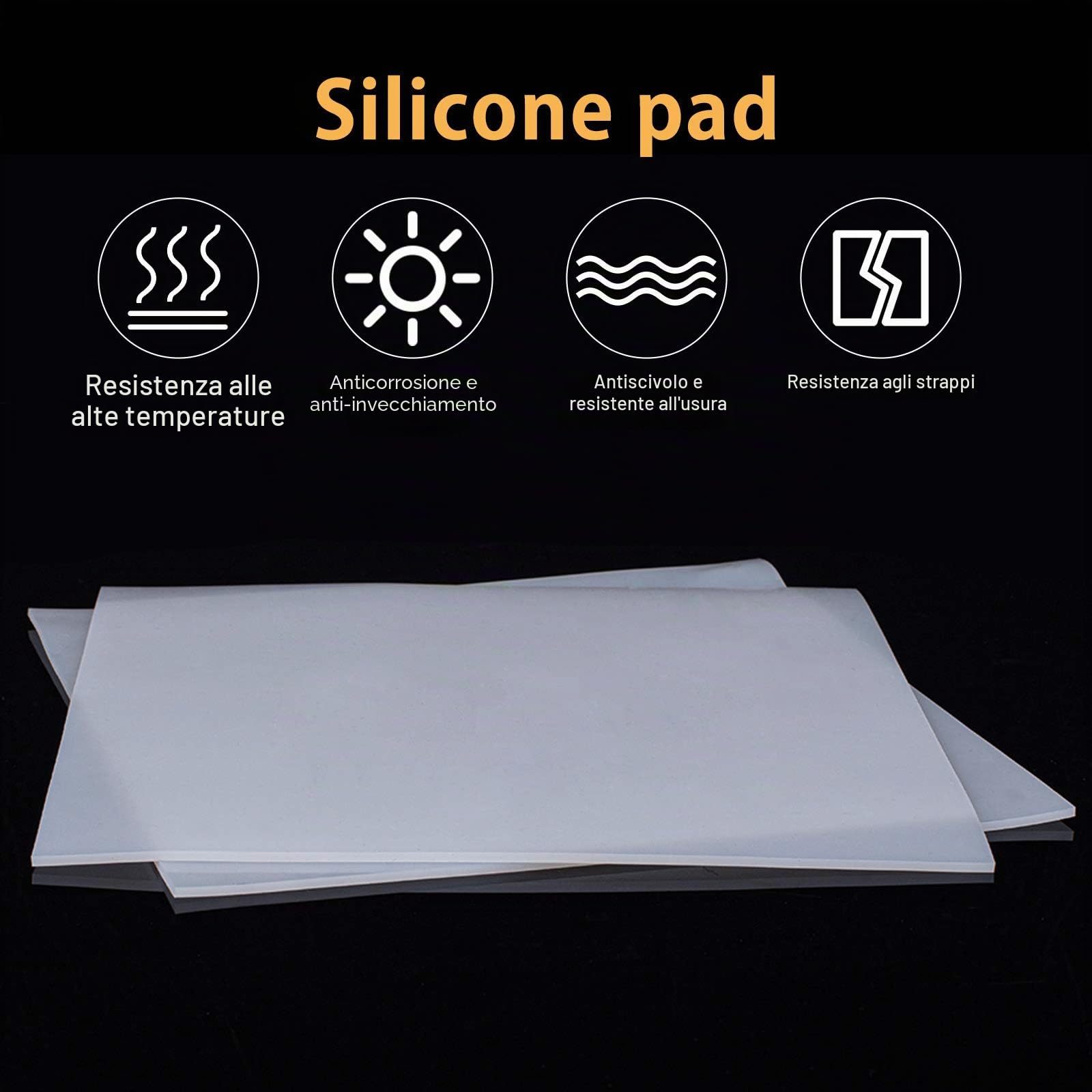 BENECREAT 2PCS Lastra in Gomma Siliconica Bianca 200x200x2mm Guarnizione Resistente alle Alte Temperature