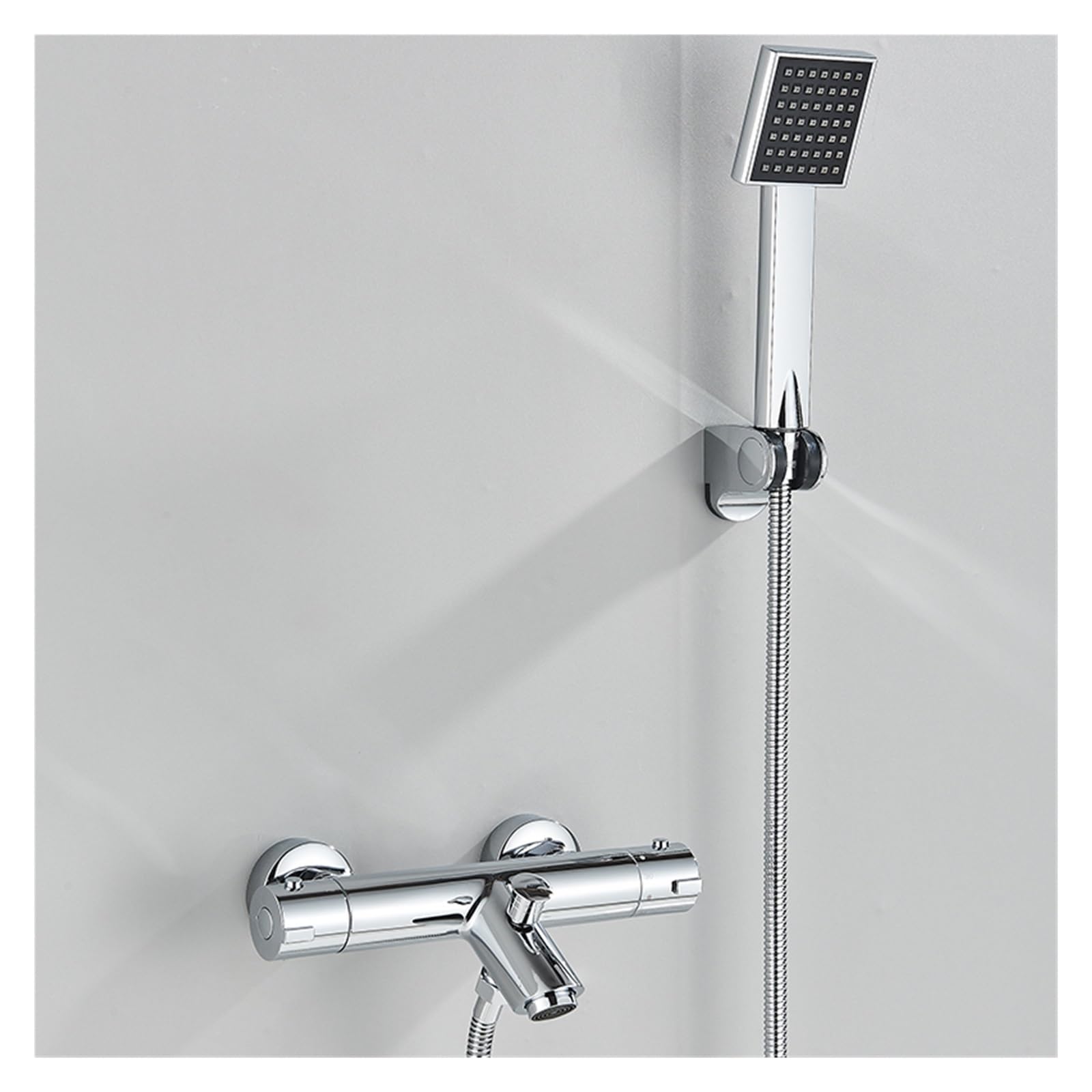 Mitigeur thermostatique douche et baignoire chromé avec poignée