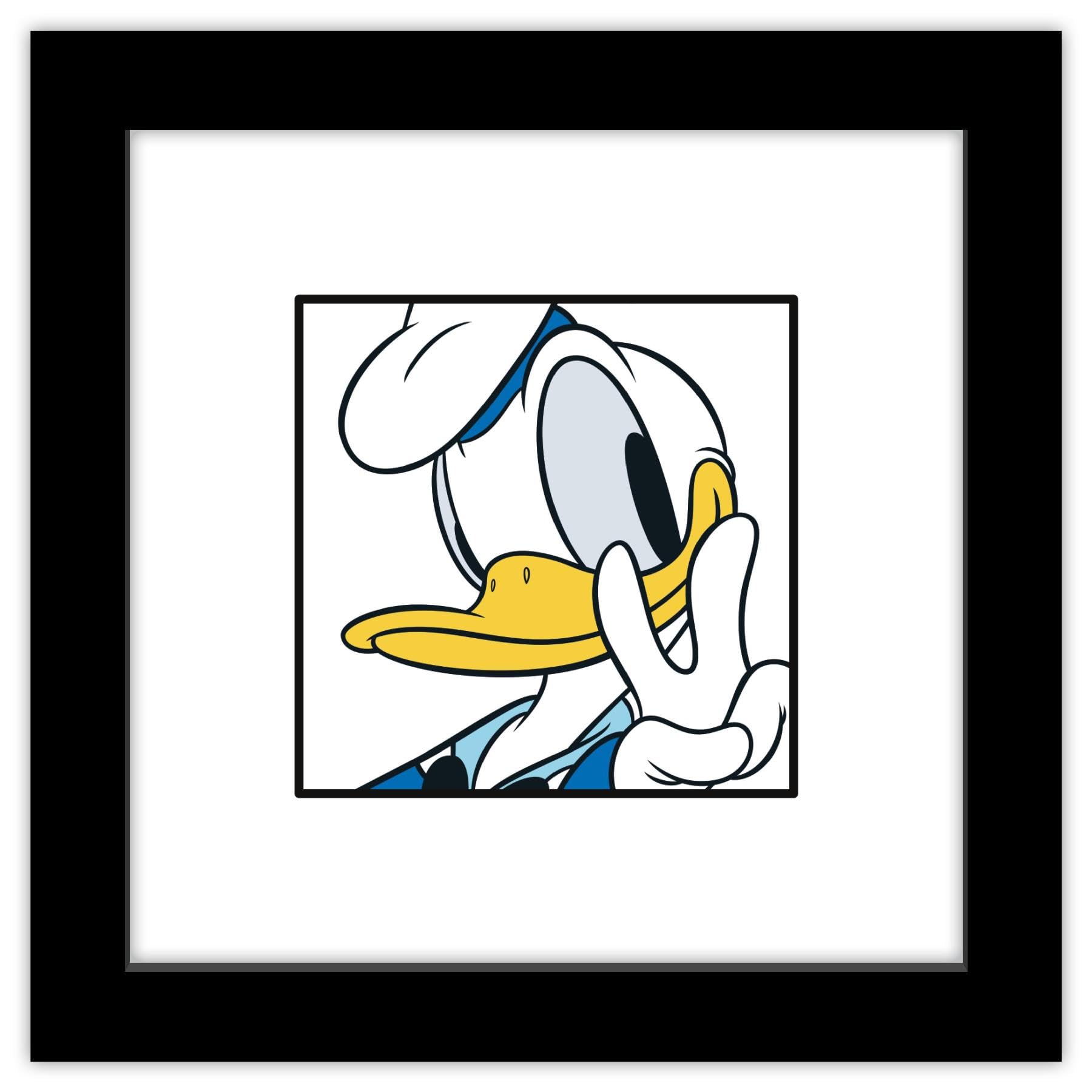 Trends International Gallery Pops Disney Mickey and Friends - Donald Duck Expressions Peace Wall Art, Black Framed Version, 12" x 12"
