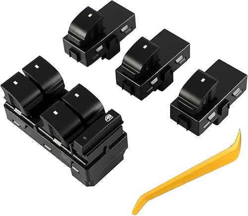 4 interruptores eléctricos de ventana compatibles con Buick, Tahoe, Chevy Silverado 1500 2500HD 3500HD, Traverse, HHR, GMC Sierra 1500 2500HD