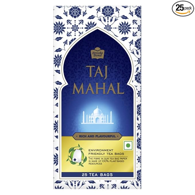 Taj Mahal Brooke Bond, 25 Tea Bags, 25 Grams, Vegetarian