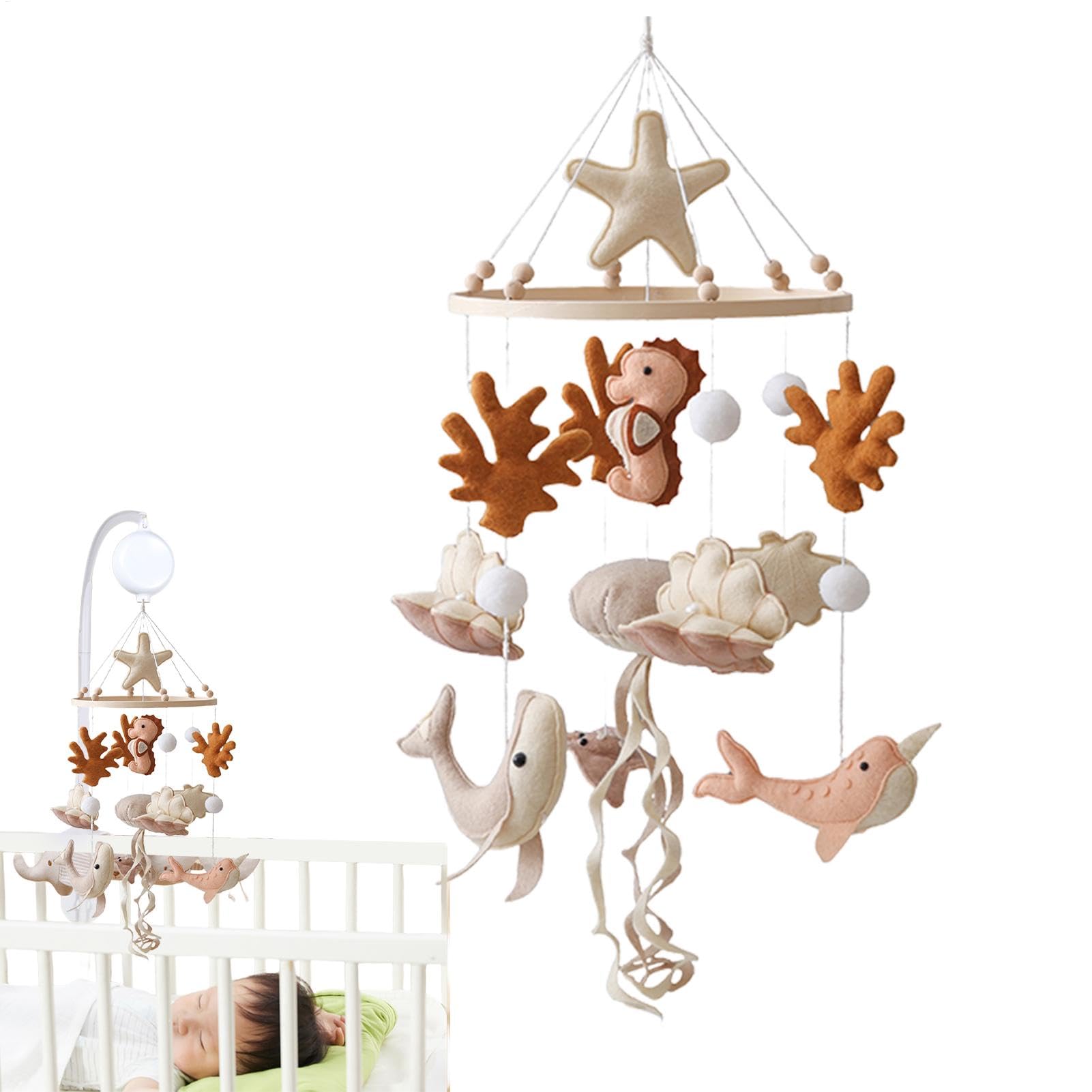 Mobile de Berceau Thème Animaux Marins, Vie Océanique, Accessoire Apaisant Bébé