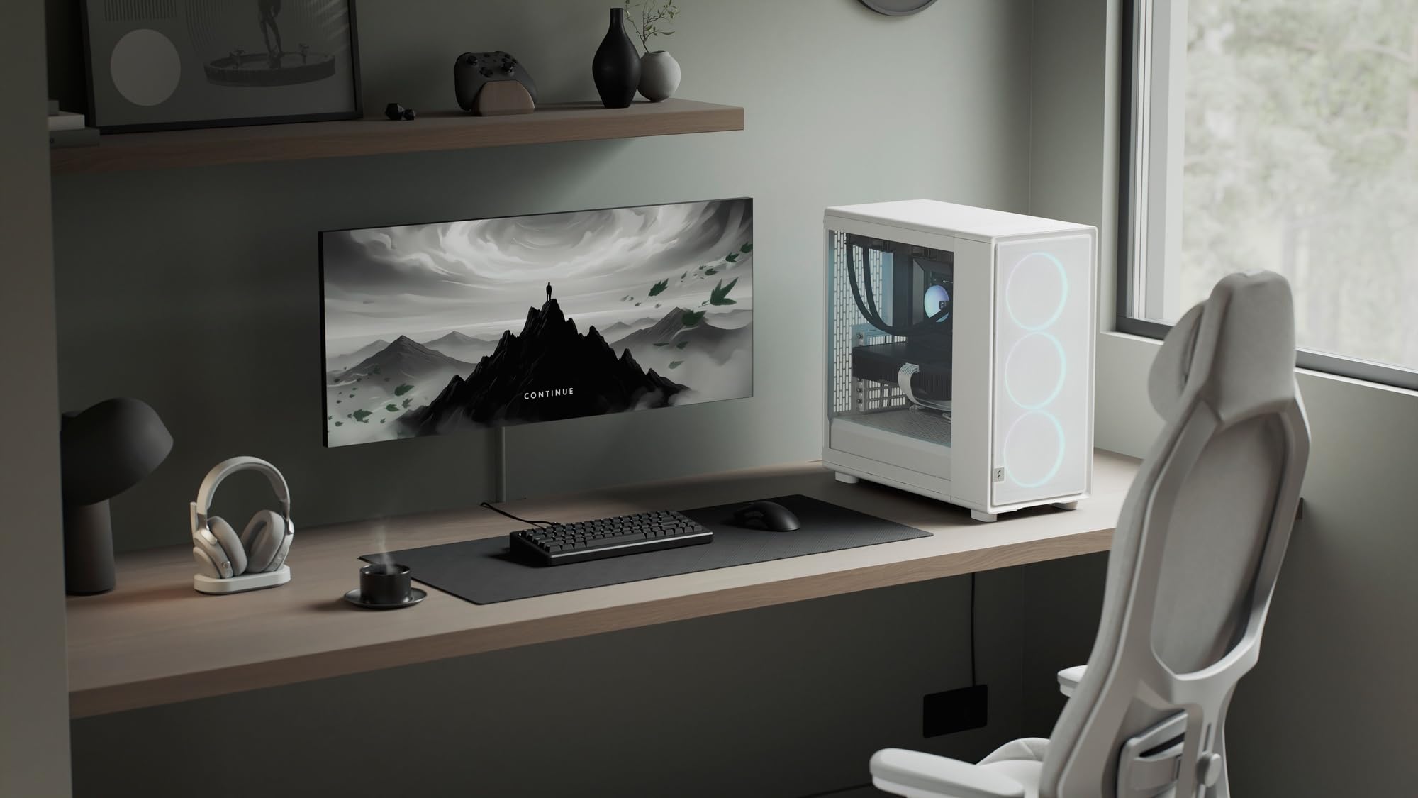 Fractal Design Epoch XL Weiß RGB – Tempered Glass – Bild 2