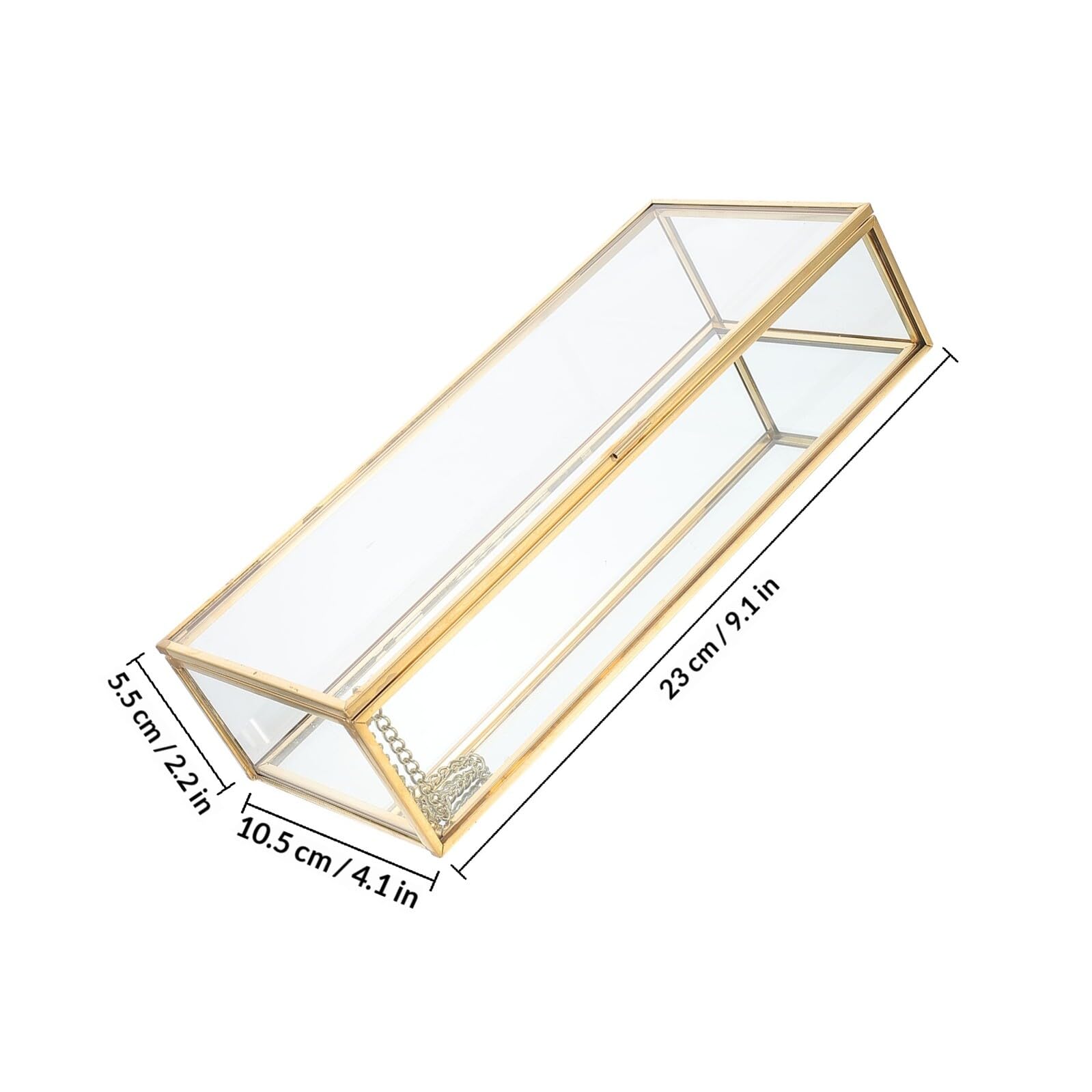 ULTECHNOVO Schmuckschatulle mit Deckel aus Glas Transparente Goldene Stabile Rahmen und Mehr Stauraum für Schmuckaufbewahrung zu Hause und Reisen