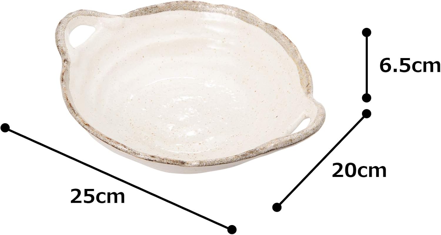 かじゅあるらいふ(Kakuni) Mino Ware K72055 White Karatsu Double Handed Bowl