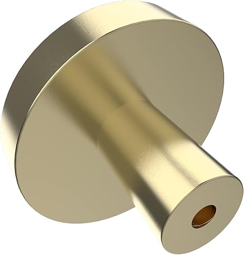 Miniatura 3 de Paquete de 4 tiradores de latón cepillado para armario de cocina, manijas redondas doradas satinadas, accesorios de cajón de aparador para