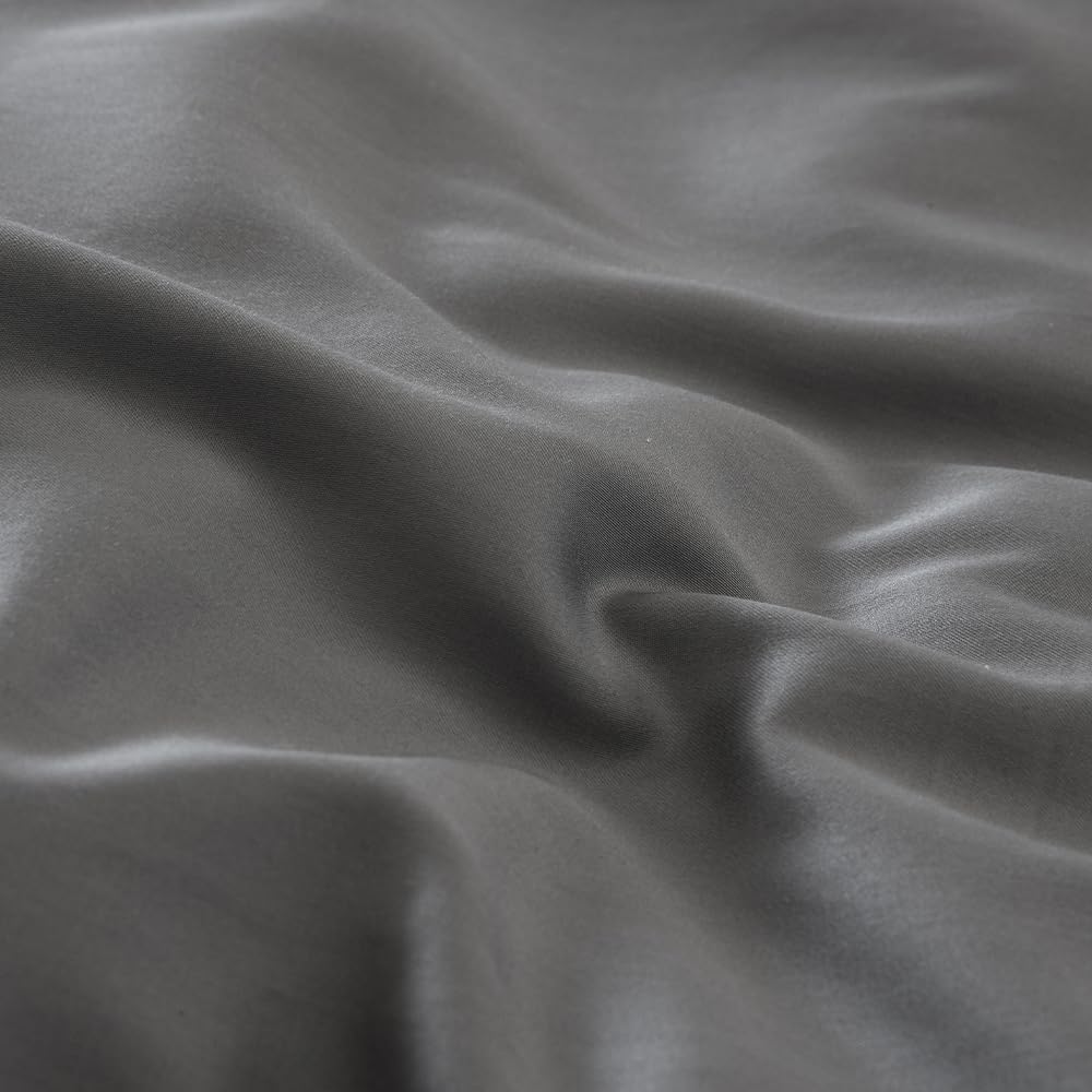 COTTON ARTean Zestaw satynowej pościeli, egipska bawełna, liczba nici 300, szary, do łóżek 90 x 190/200, 100% egipska bawełna, szary.