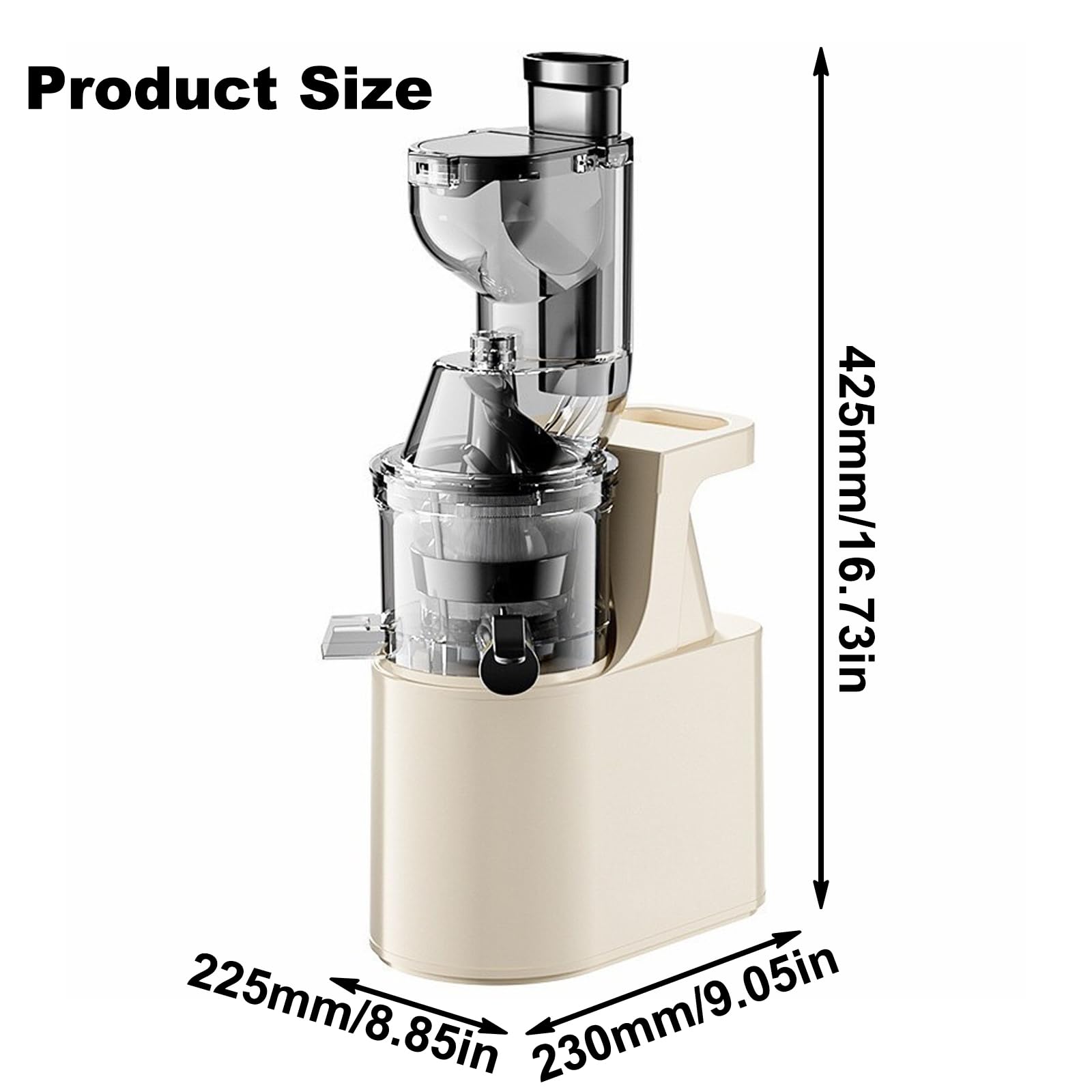 Centrifuga Frutta e Verdura, Tecnologia di Spremitura a Freddo Lento, EstrattoreFrutta e Verdura con 70mm Scivolo Largo, Adatto a Frutti Interi