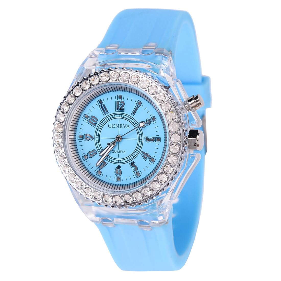 CdyBox Silicone Bling Women Men Watch LED Luminous Colorful Lights Sport Watches Wristwatch