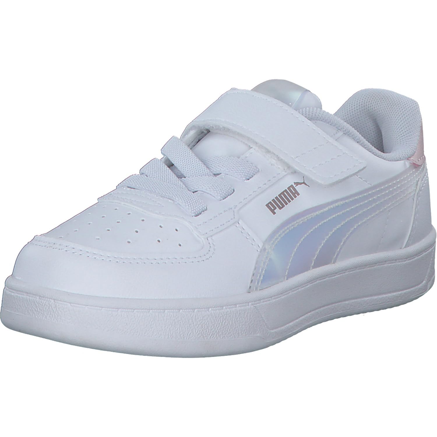 Puma Caven Holo 2.0 AC+ PS Sneaker Bambina, Puma Bianco Mauve Mist Puma Silver, 2.5 UK Child
