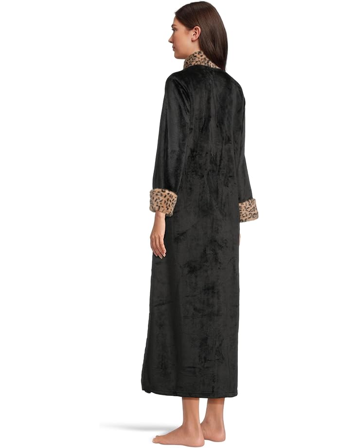 N by Natori Plush Lynx Mandarin Zip Caftan - #3 of 4